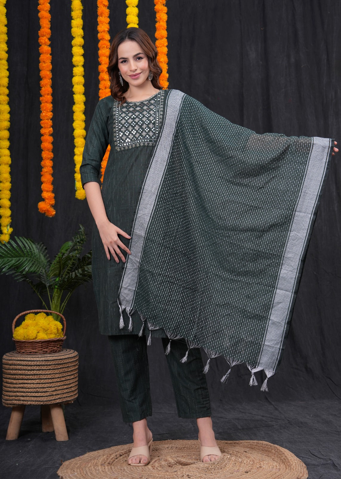 Beautiful Green Pant Set