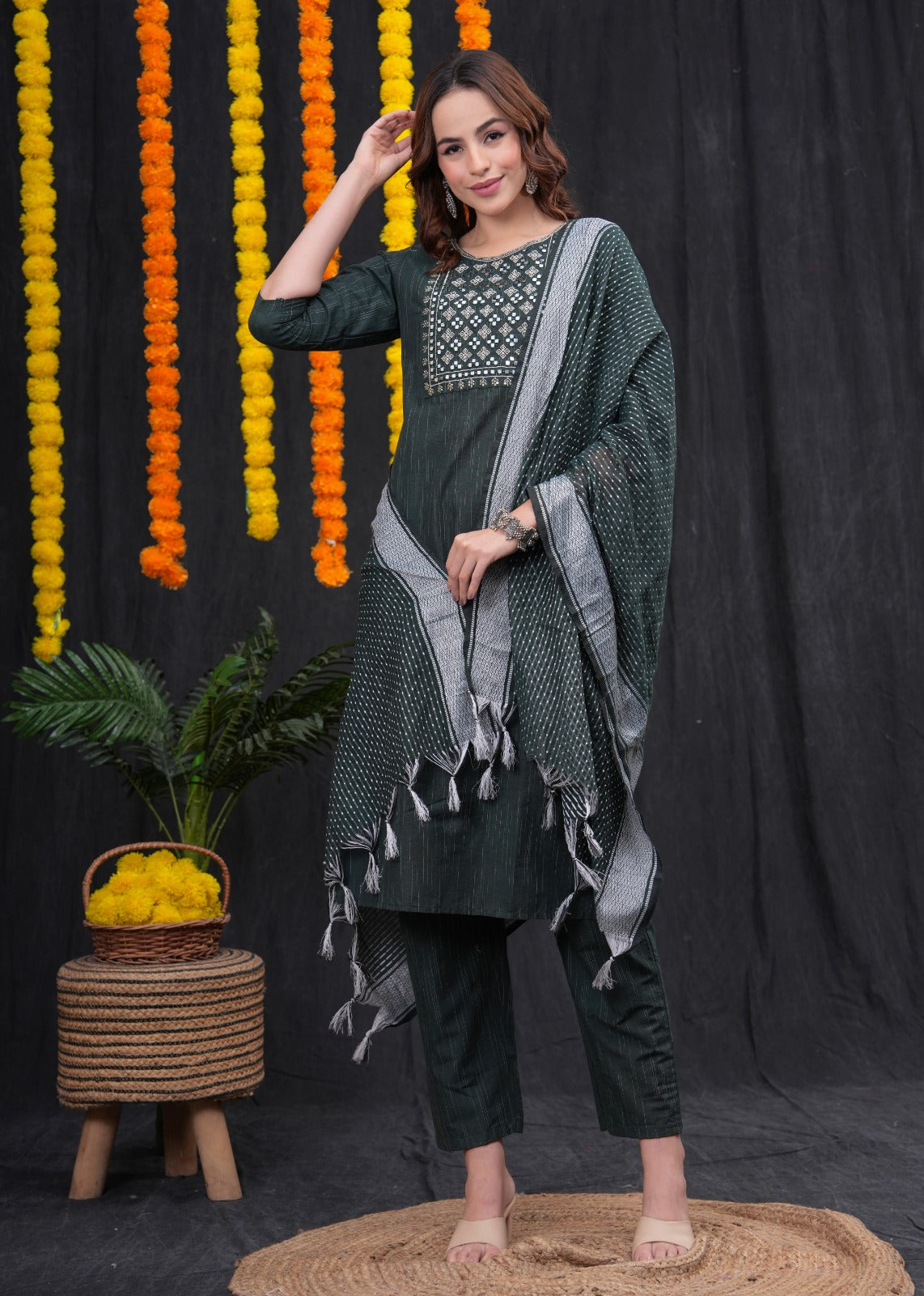 Beautiful Green Pant Set