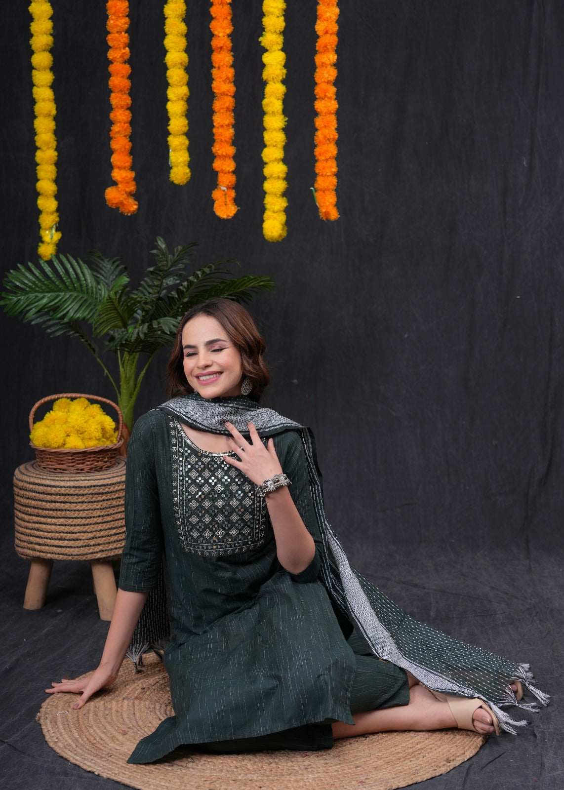 Beautiful Green Pant Set