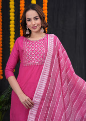 Elegant Pink Dupatta Set