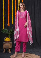 Elegant Pink Dupatta Set